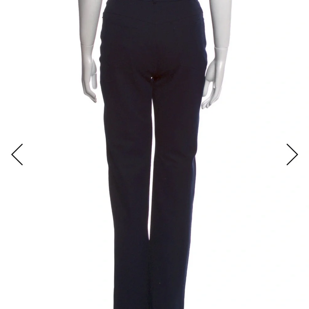 St John Sport Straight-Leg Black Dress Pants with Gold Accent - Picture 3 of 6